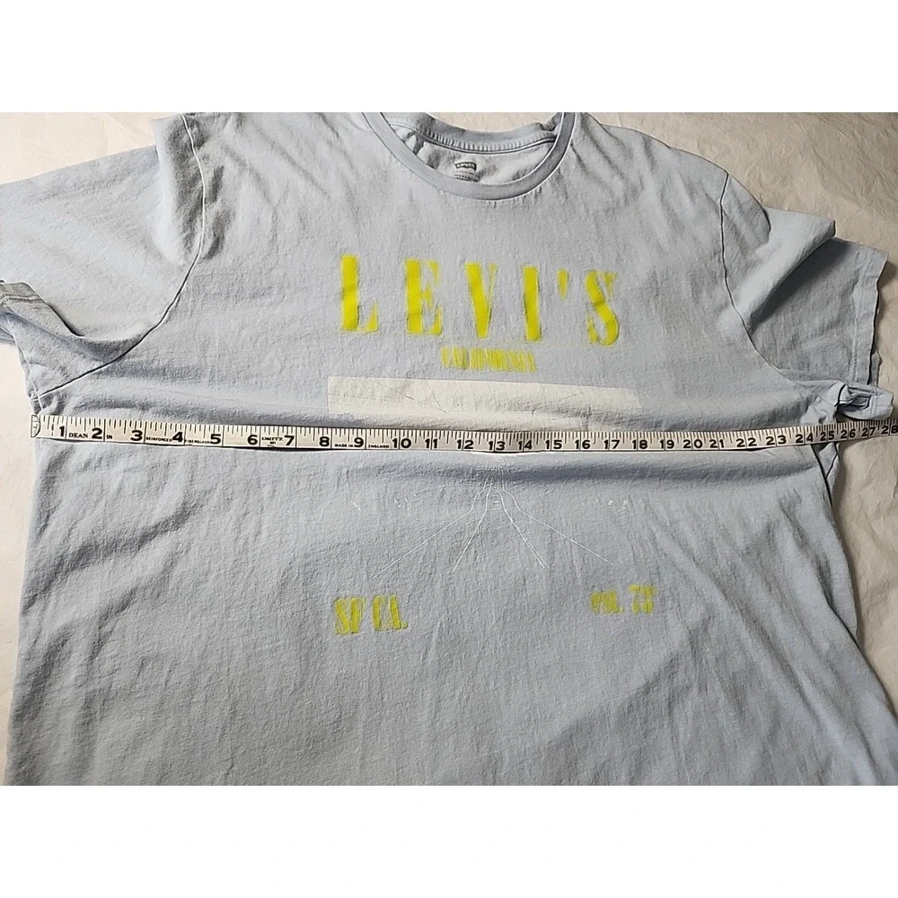Graphic Levi's Men's 3XL 100% Cotton San Francisco, CA Box Tee Light Blue Retro